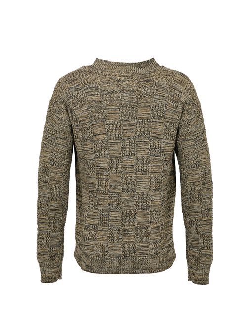 Maglione in misto lana con lavorazione a quadri DANIELE ALESSANDRINI | DA1FW26M133166